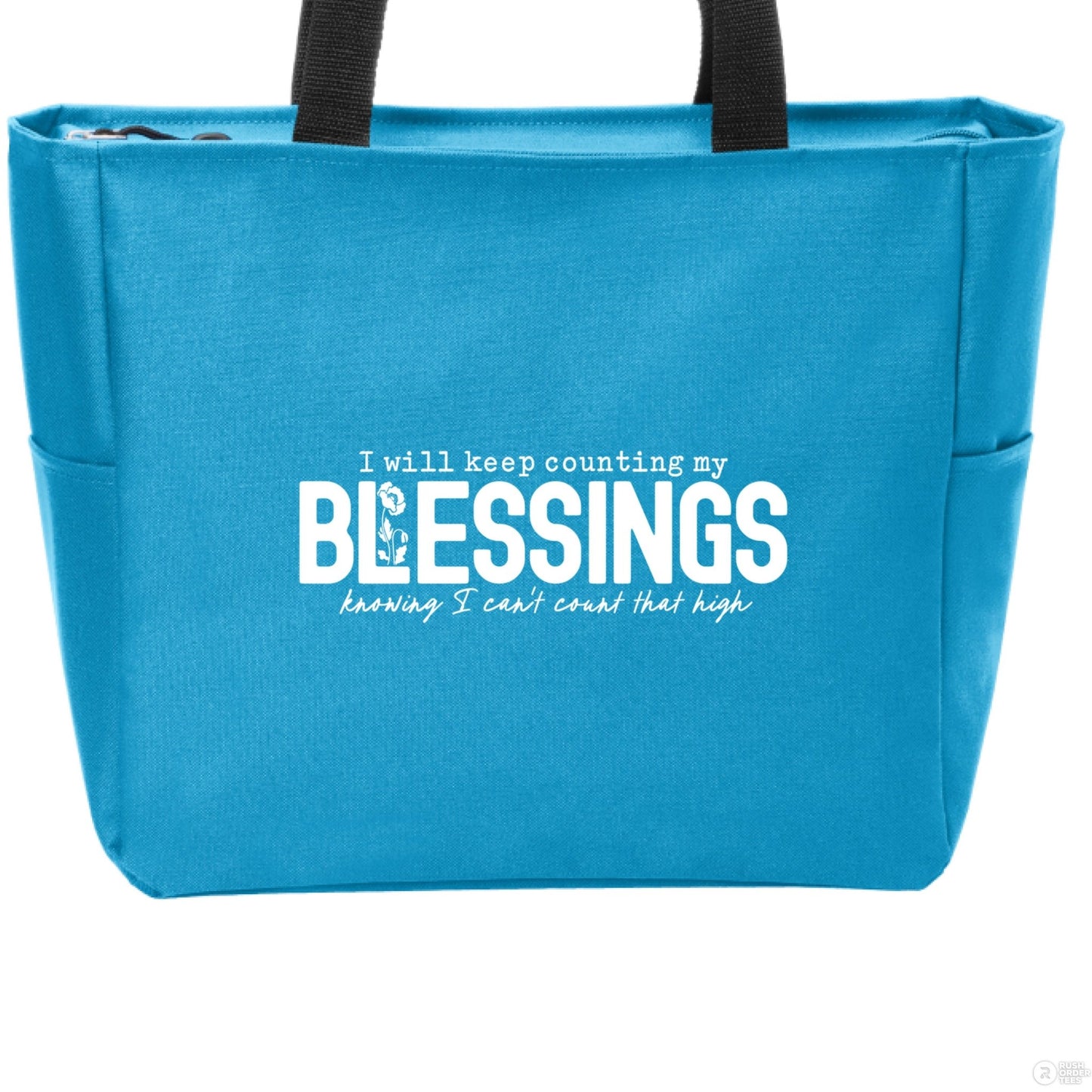 I Will Keep Counting My Blessings Christian Zip Tote Bag - ClaimedbyGodDesigns