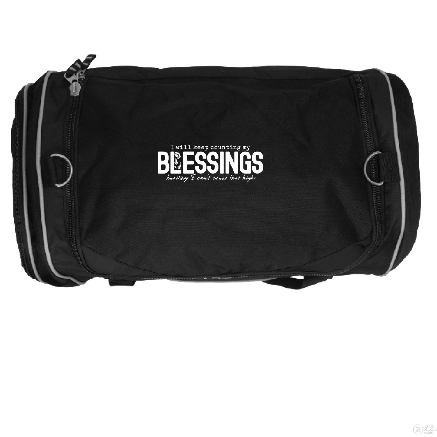 I Will Keep Counting My Blessings Christian Duffel Bag - ClaimedbyGodDesigns