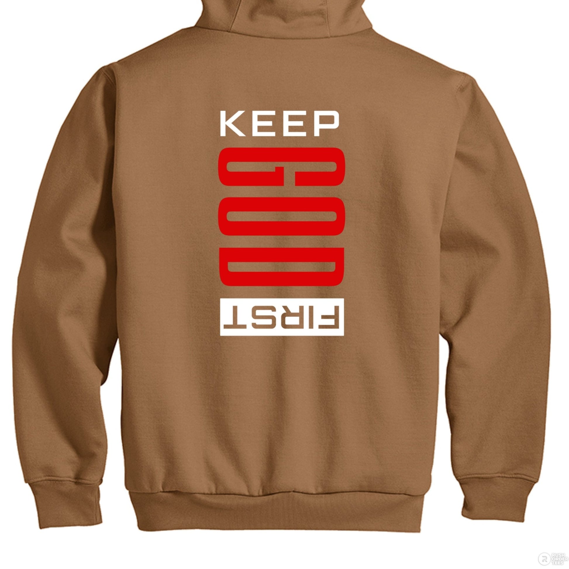 Keep Him First Men's Christian Heavyweight Full - Zip Hooded Sweatshirt with Thermal Lining - ClaimedbyGodDesigns