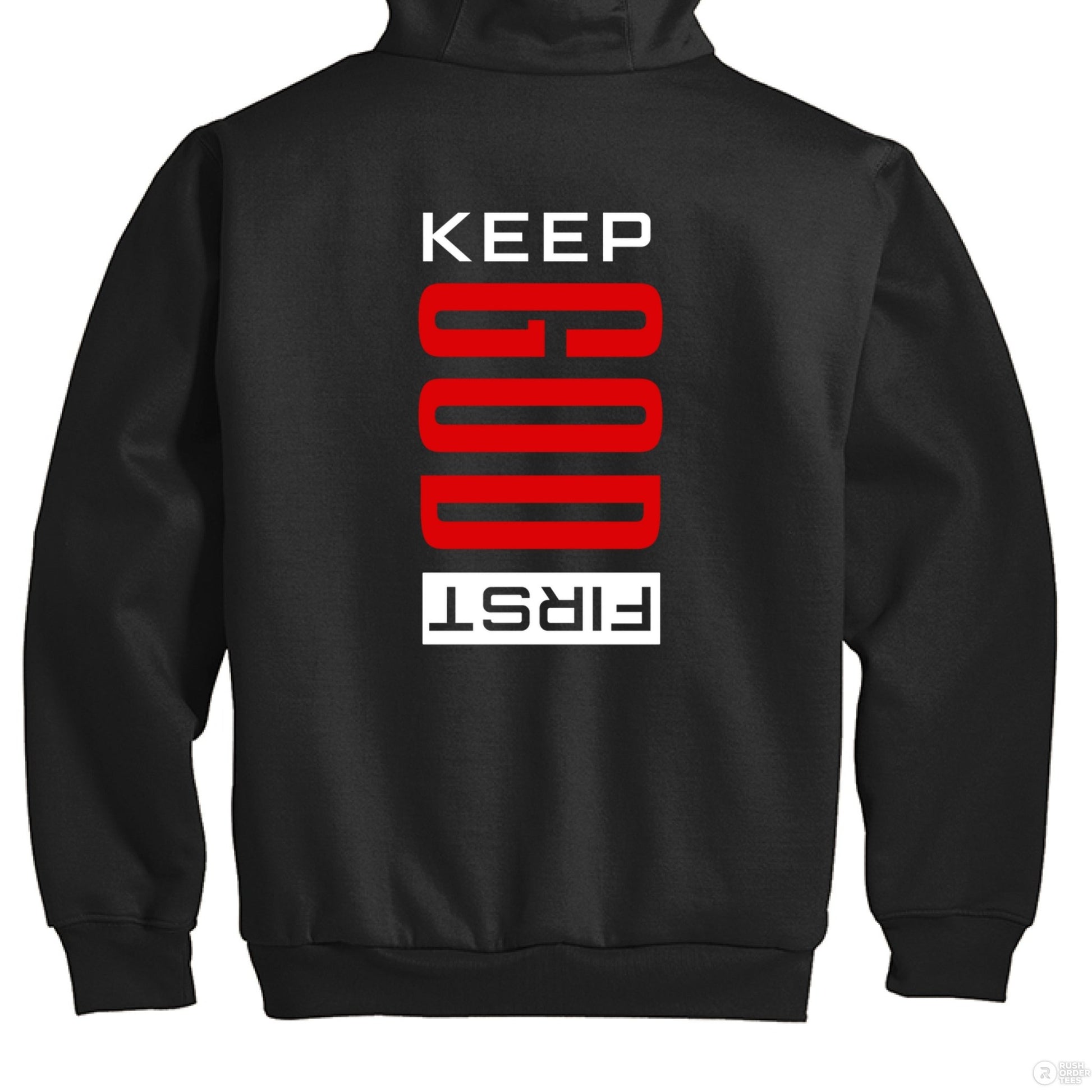 Keep Him First Men's Christian Heavyweight Full - Zip Hooded Sweatshirt with Thermal Lining - ClaimedbyGodDesigns