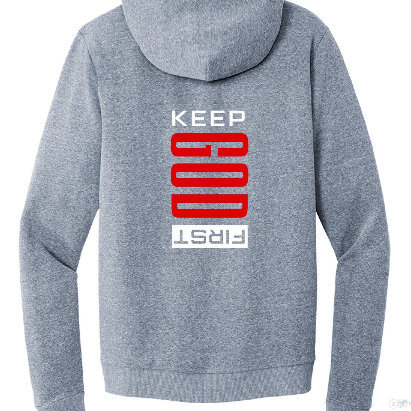 Keep Him First Women's Christian Fleece Full - Zip Hooded Sweatshirt - ClaimedbyGodDesigns