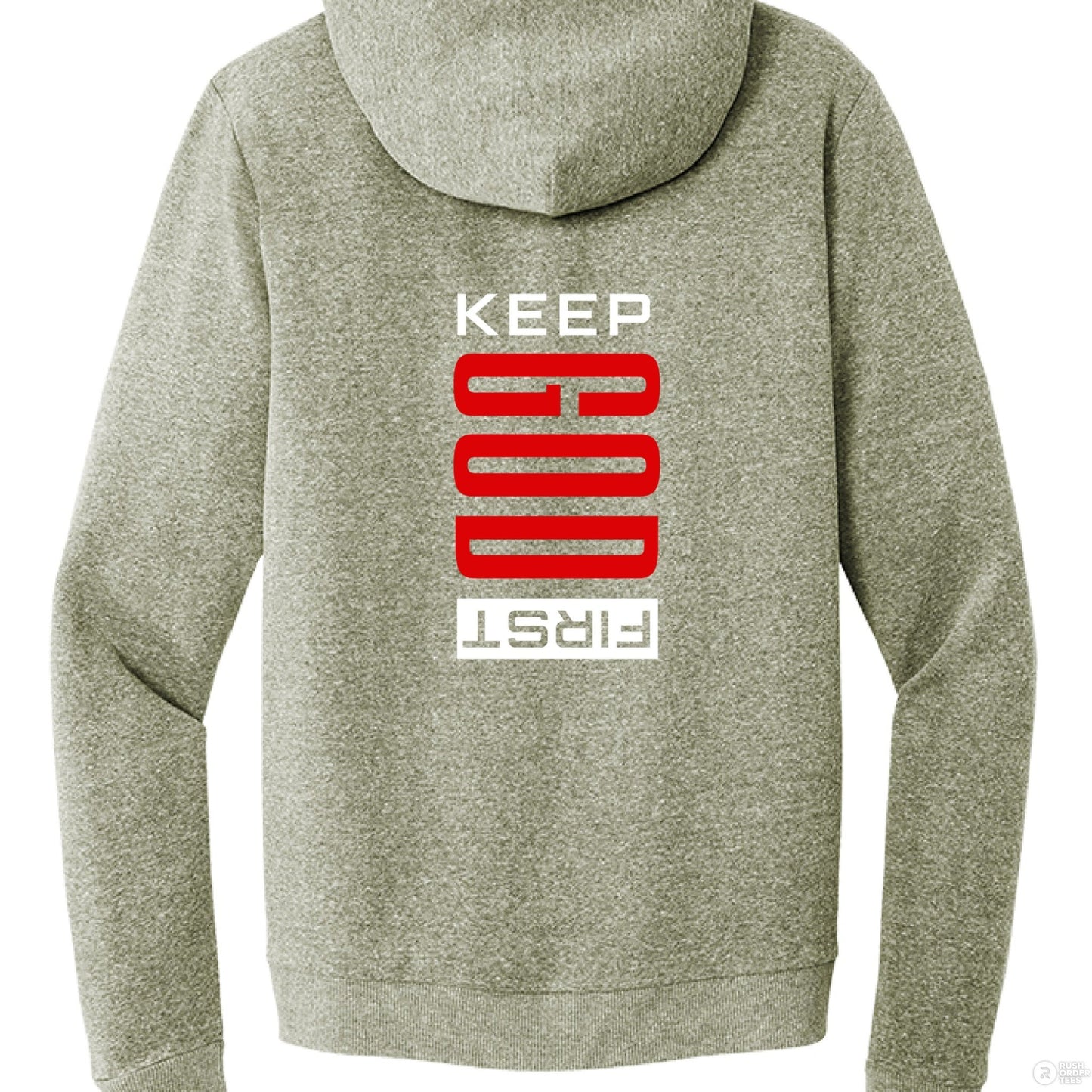 Keep Him First Women's Christian Fleece Full - Zip Hooded Sweatshirt - ClaimedbyGodDesigns