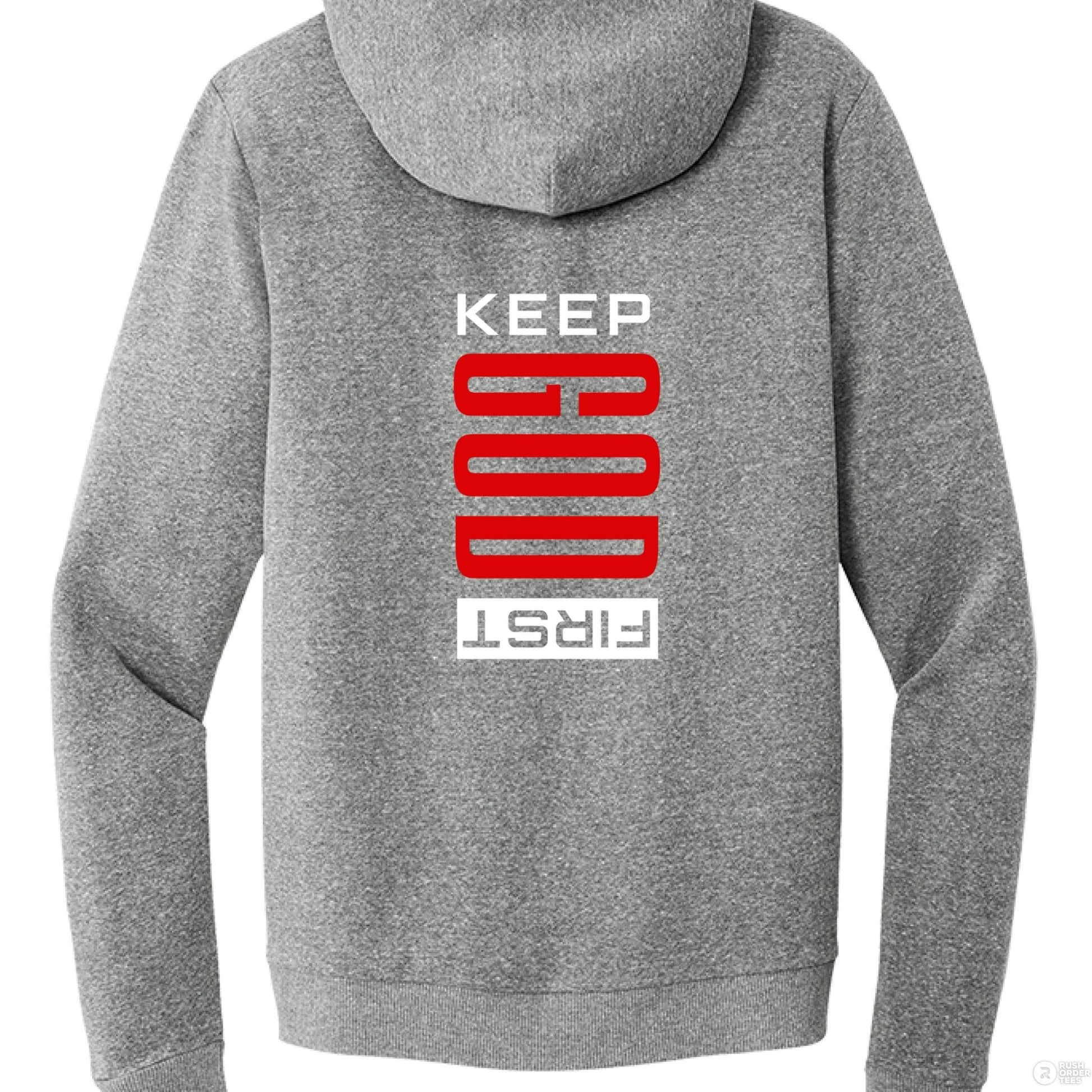 Keep Him First Women's Christian Fleece Full - Zip Hooded Sweatshirt - ClaimedbyGodDesigns