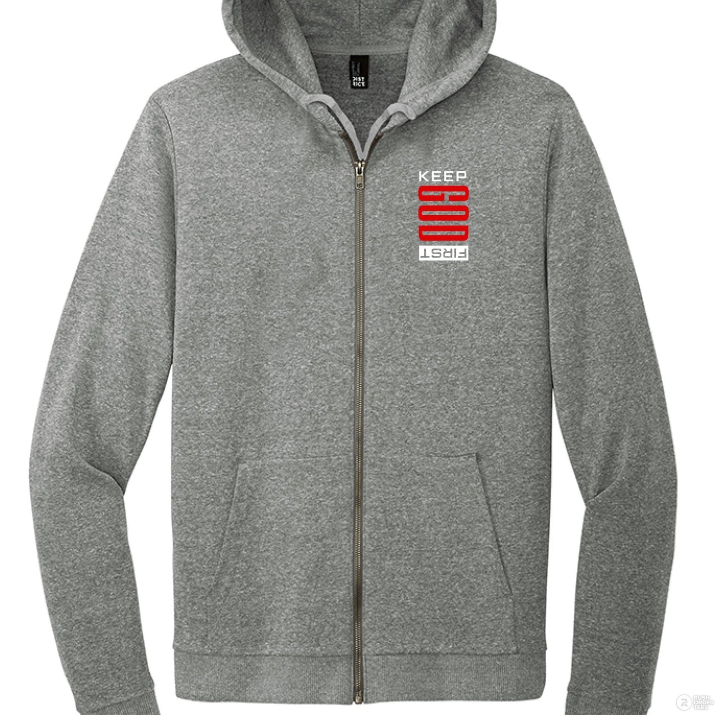 Keep Him First Women's Christian Fleece Full - Zip Hooded Sweatshirt - ClaimedbyGodDesigns