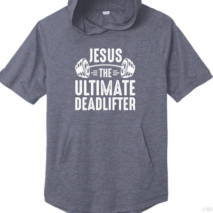 The Ultimate Deadlifter Men's Christian Short Sleeve Gym Hooded T-shirt - ClaimedbyGodDesigns