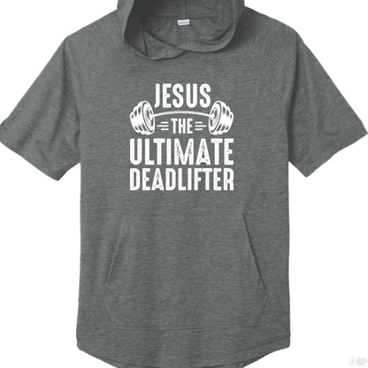 The Ultimate Deadlifter Men's Christian Short Sleeve Gym Hooded T-shirt - ClaimedbyGodDesigns