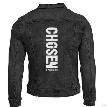 Chosen Unisex Christian Denim Jacket - ClaimedbyGodDesigns