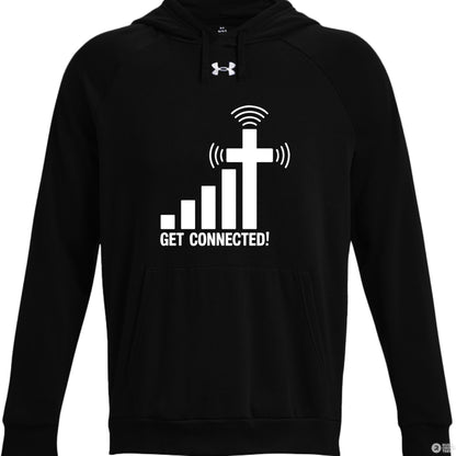 Get Connected To The Cross Men's Christian Pullover Fleece Hooded Sweatshirt - ClaimedbyGodDesigns