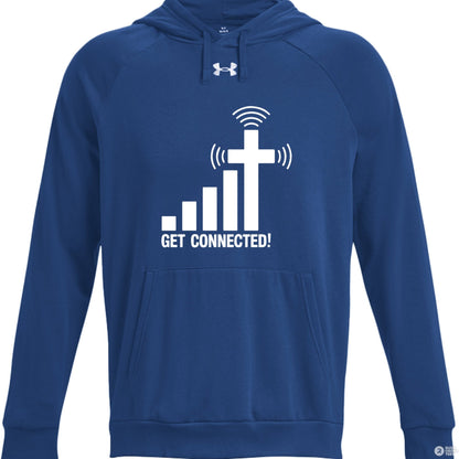 Get Connected To The Cross Men's Christian Pullover Fleece Hooded Sweatshirt - ClaimedbyGodDesigns
