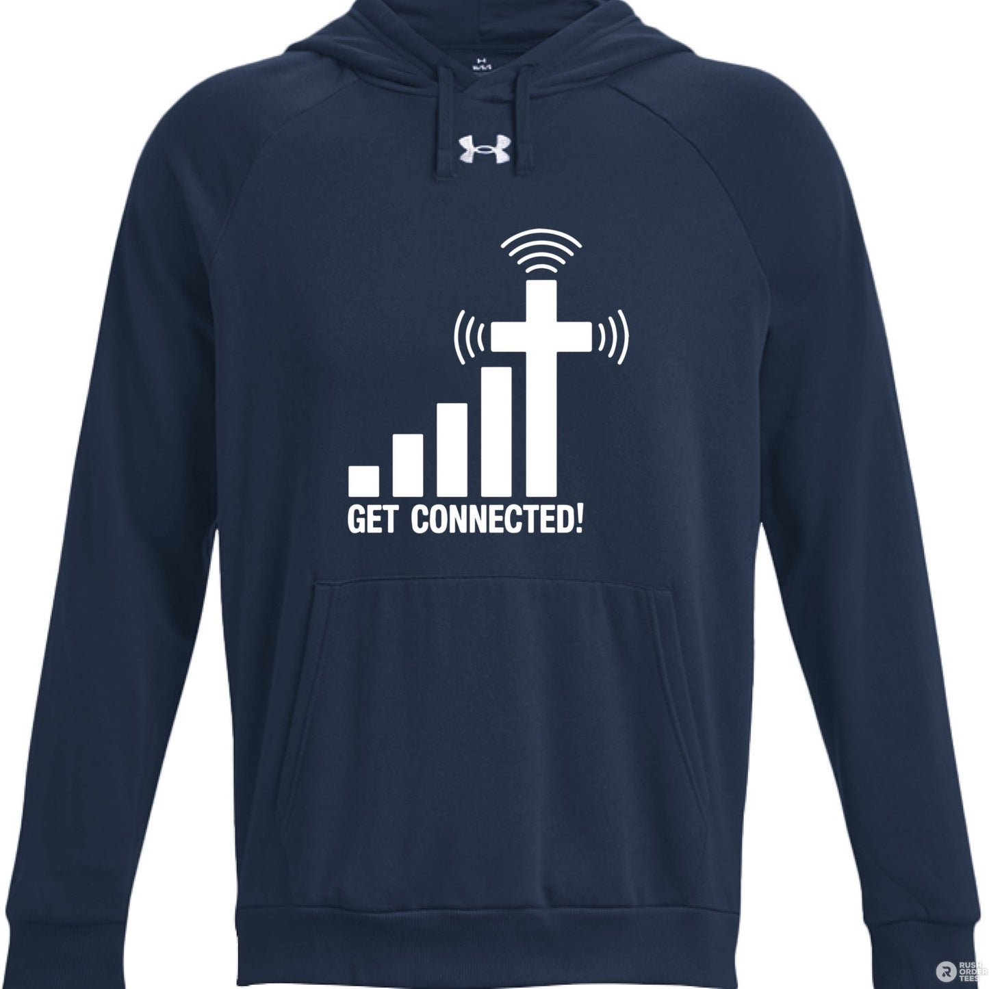 Get Connected To The Cross Men's Christian Pullover Fleece Hooded Sweatshirt - ClaimedbyGodDesigns