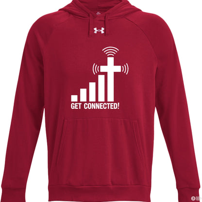 Get Connected To The Cross Men's Christian Pullover Fleece Hooded Sweatshirt - ClaimedbyGodDesigns