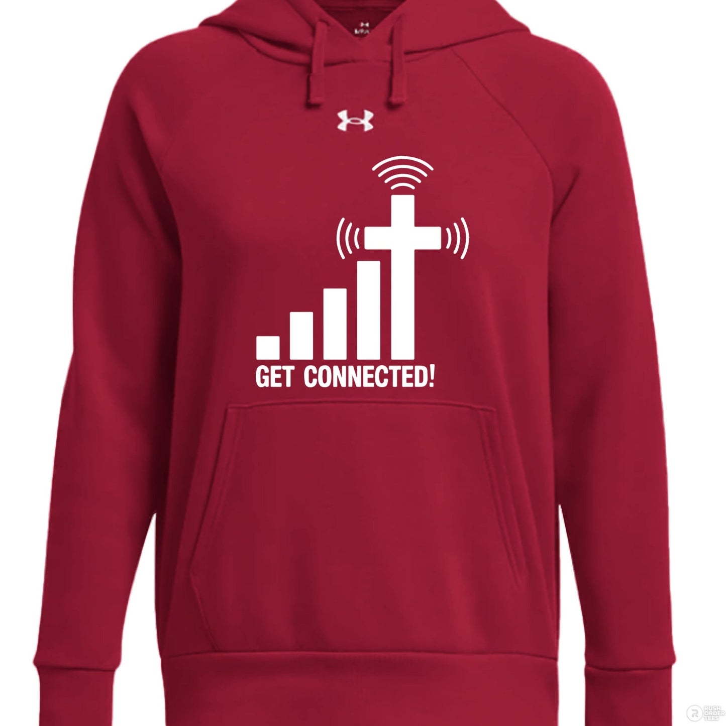 Get Connected To The Cross Women's Christian Fleece Hooded Sweatshirt - ClaimedbyGodDesigns
