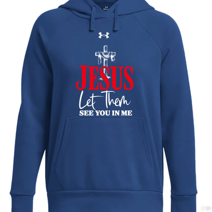 Let Them See You In Me Women's Christian Pullover Fleece Hooded Sweatshirt - ClaimedbyGodDesigns