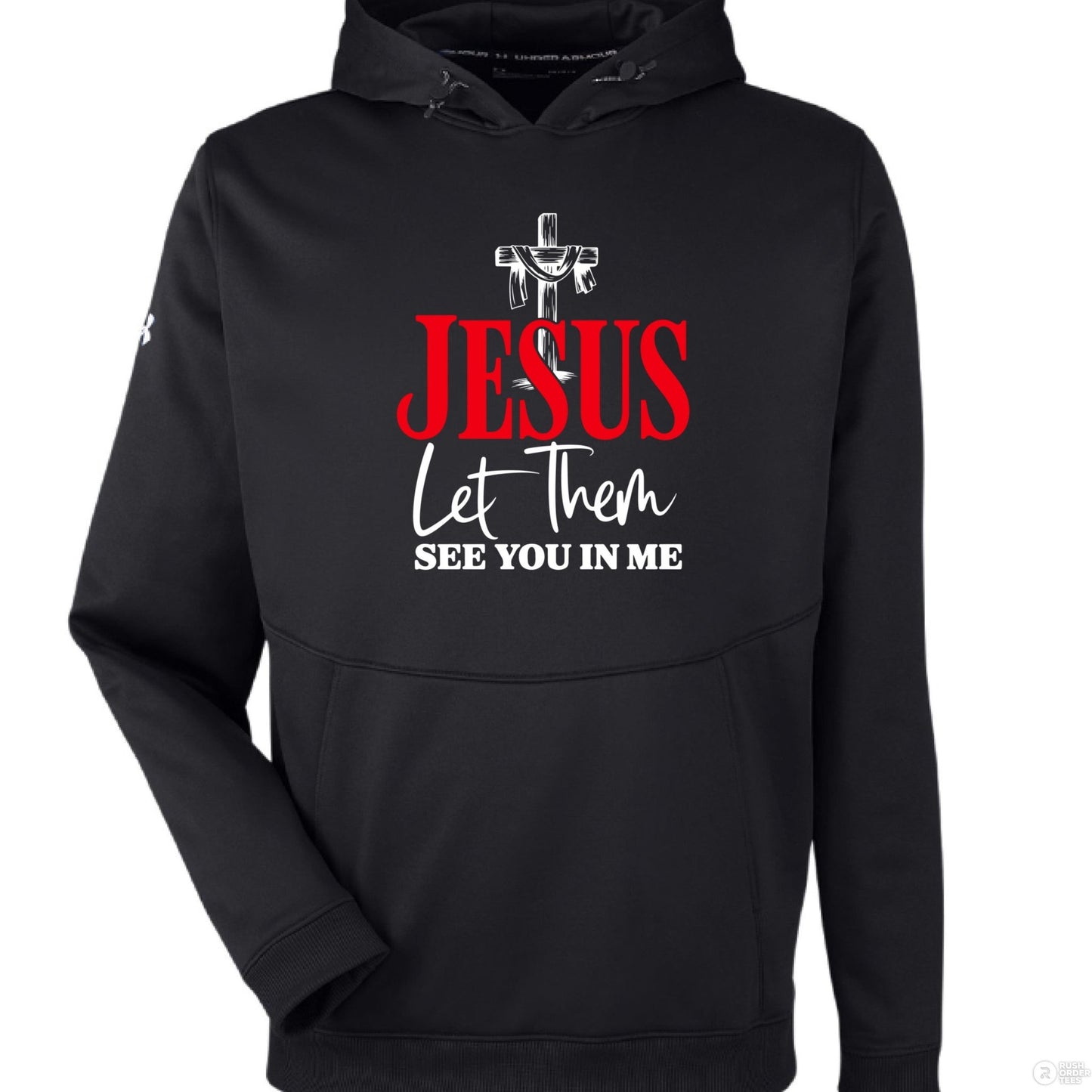 Let Them See You In Me Men's Christian Pullover Fleece Hooded Sweatshirt - ClaimedbyGodDesigns