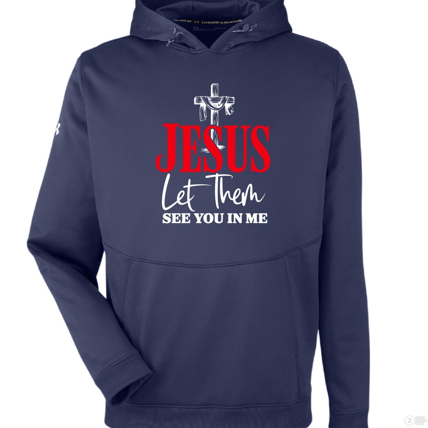 Let Them See You In Me Men's Christian Pullover Fleece Hooded Sweatshirt - ClaimedbyGodDesigns