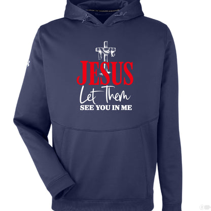 Let Them See You In Me Men's Christian Pullover Fleece Hooded Sweatshirt - ClaimedbyGodDesigns