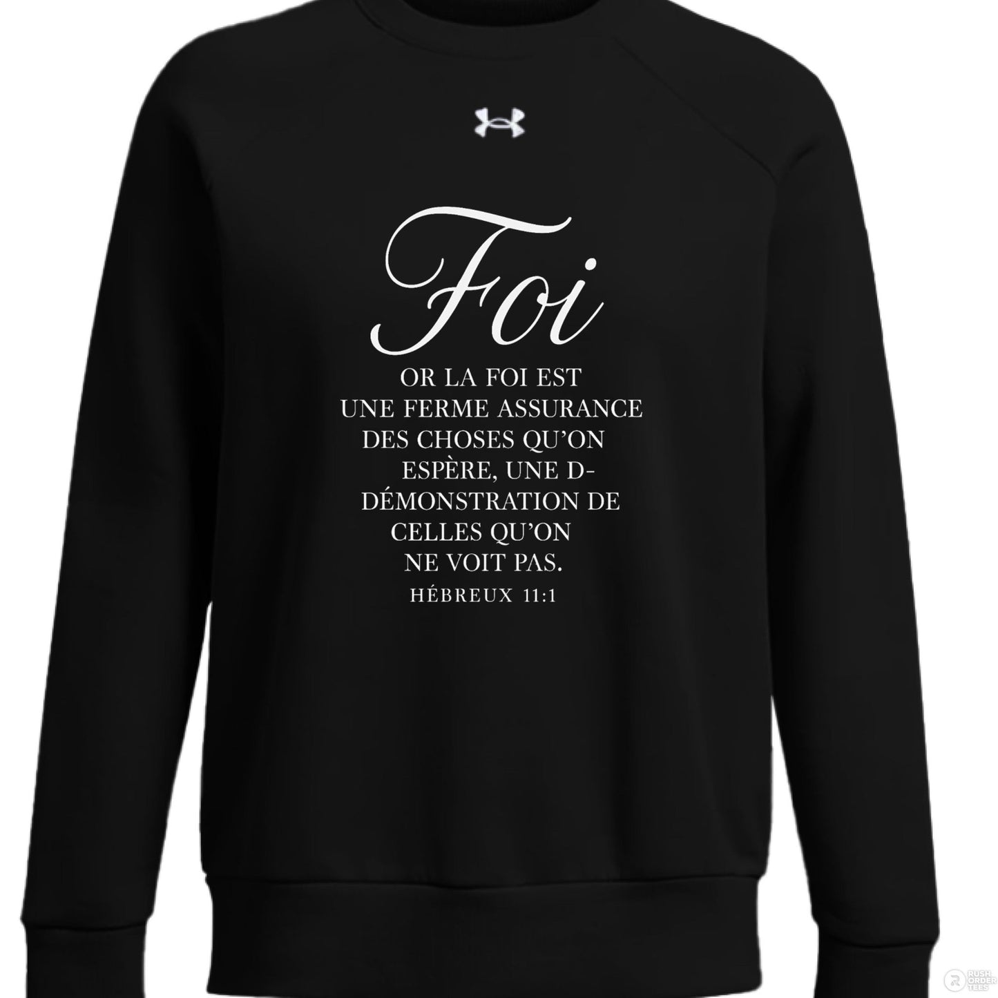 Hebreux 11:1 Foi Women's French Christian Pullover Sweatshirt - ClaimedbyGodDesigns