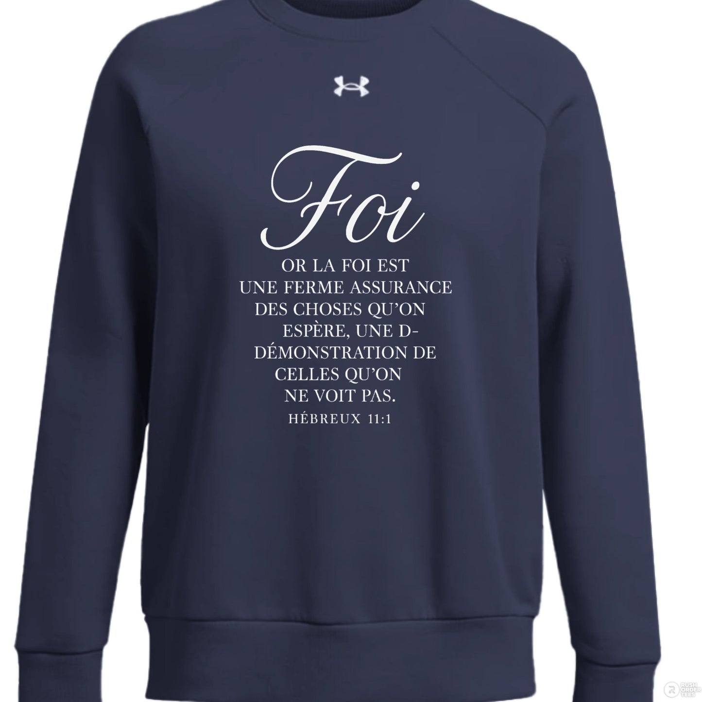 Hebreux 11:1 Foi Women's French Christian Pullover Sweatshirt - ClaimedbyGodDesigns