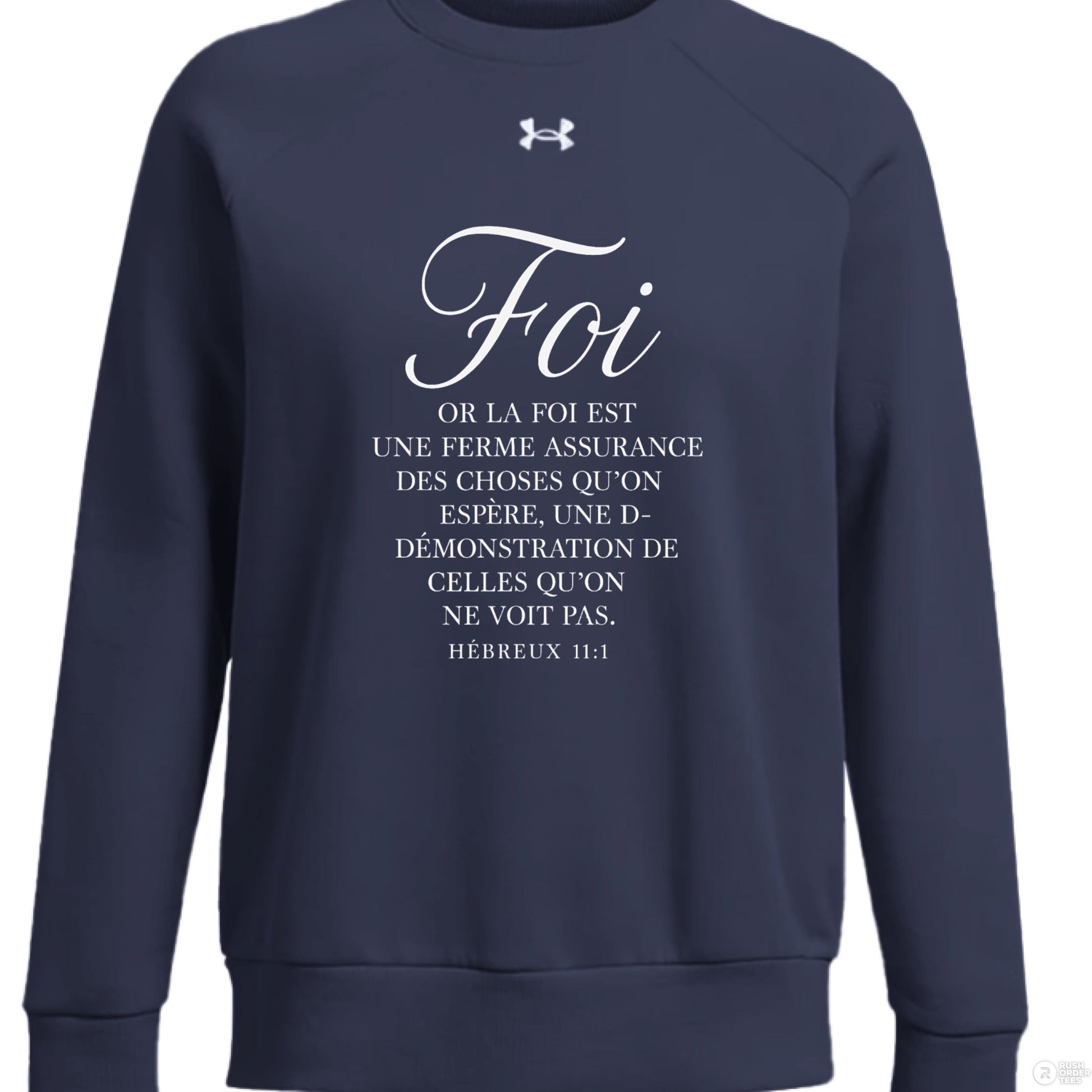 Hebreux 11:1 Foi Women's French Christian Pullover Sweatshirt - ClaimedbyGodDesigns