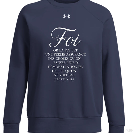 Hebreux 11:1 Foi Women's French Christian Pullover Sweatshirt - ClaimedbyGodDesigns