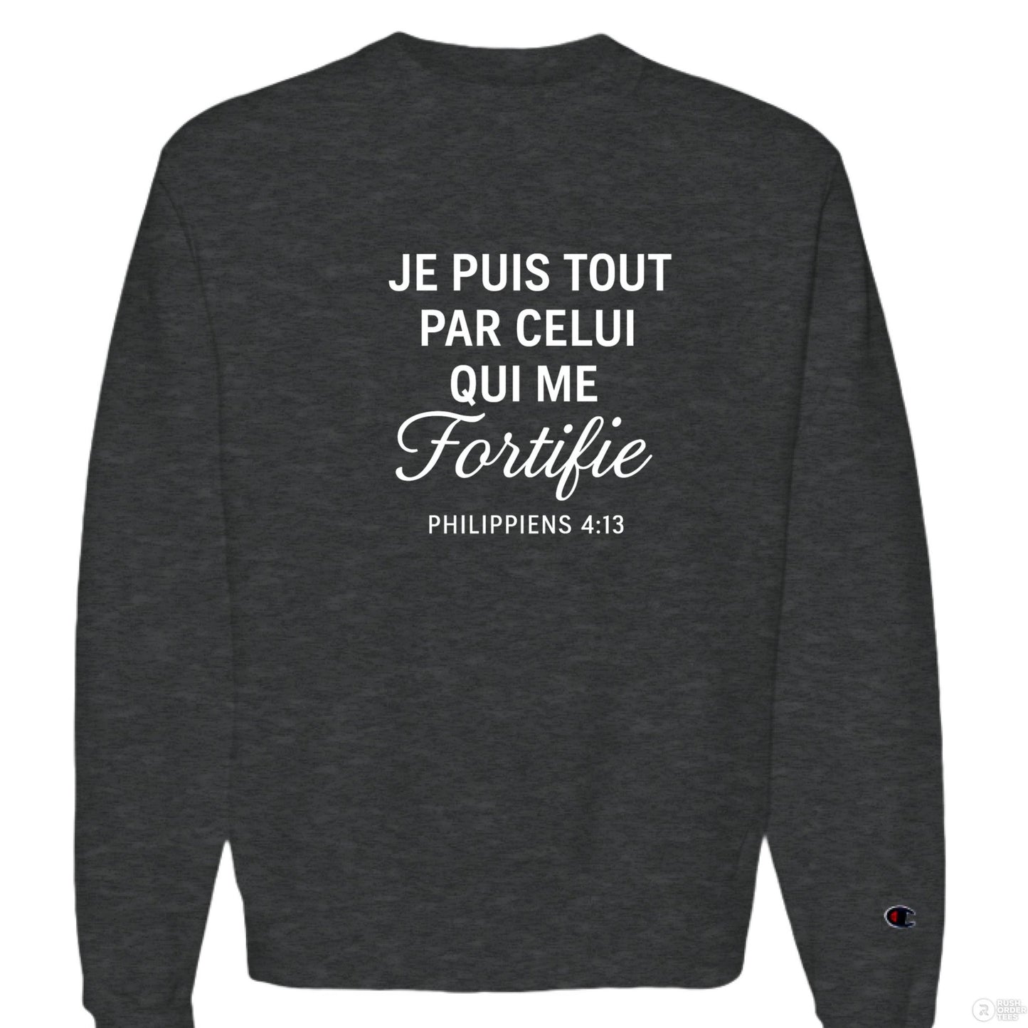 Je Puis Tout Men's French Christian Pullover Sweatshirt - ClaimedbyGodDesigns