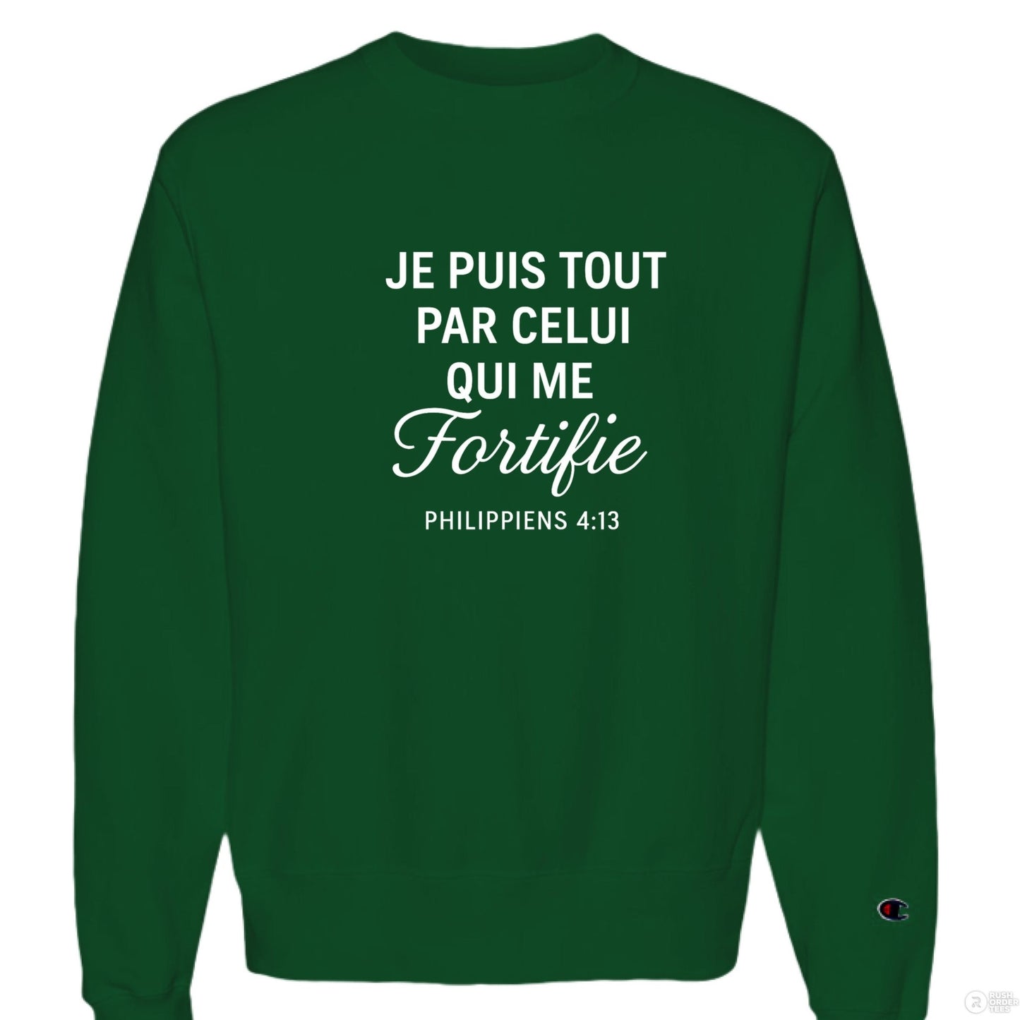 Je Puis Tout Men's French Christian Pullover Sweatshirt - ClaimedbyGodDesigns
