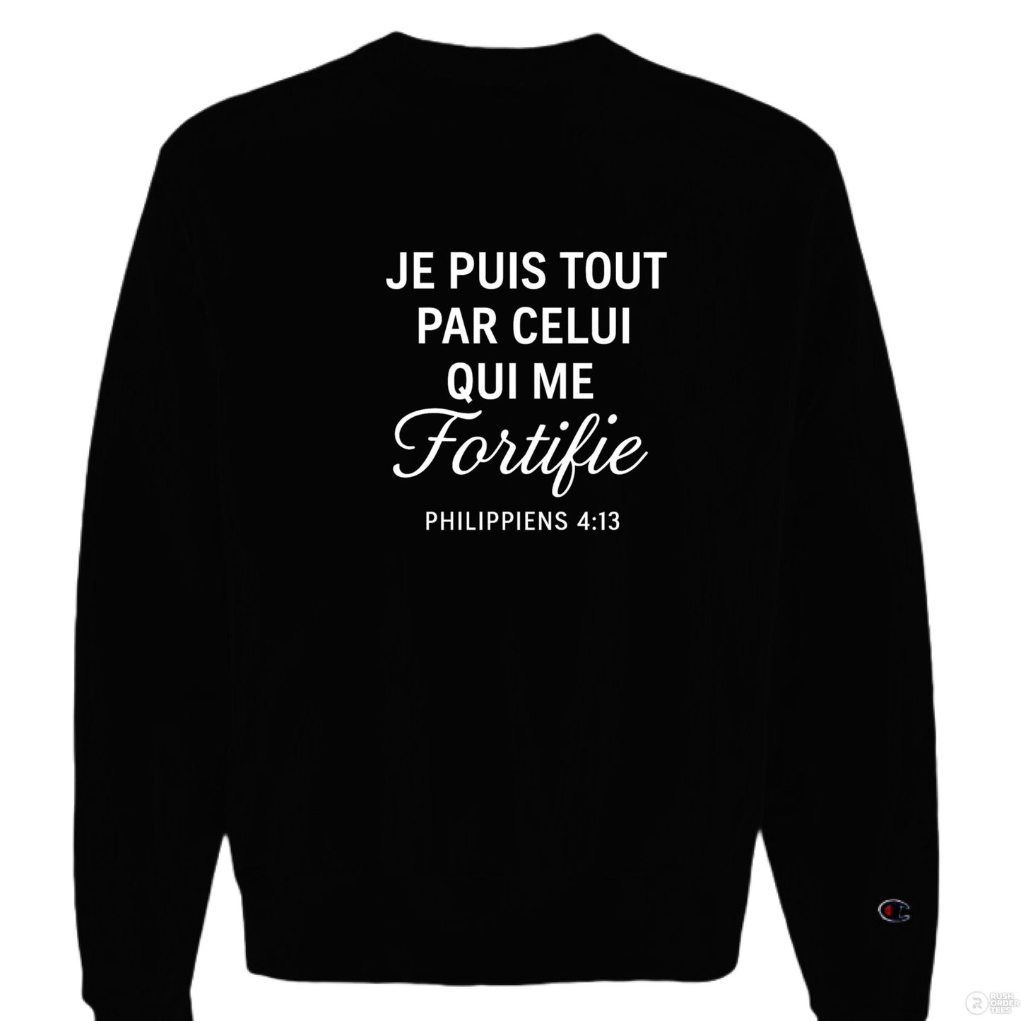 Je Puis Tout Men's French Christian Pullover Sweatshirt - ClaimedbyGodDesigns