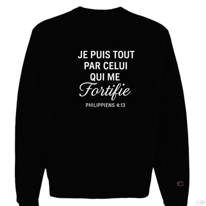 Je Puis Tout Men's French Christian Pullover Sweatshirt - ClaimedbyGodDesigns