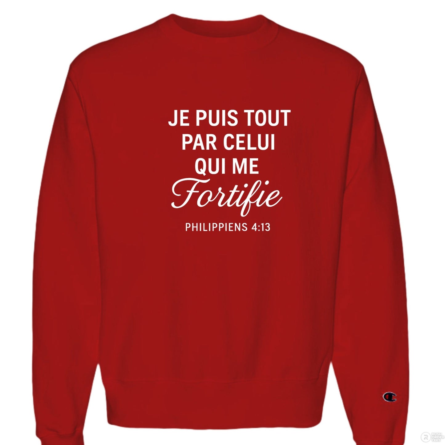 Je Puis Tout Men's French Christian Pullover Sweatshirt - ClaimedbyGodDesigns