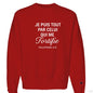 Je Puis Tout Men's French Christian Pullover Sweatshirt - ClaimedbyGodDesigns