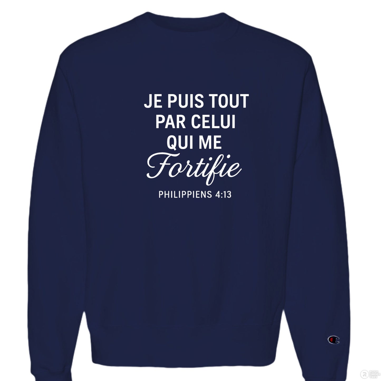 Je Puis Tout Men's French Christian Pullover Sweatshirt - ClaimedbyGodDesigns