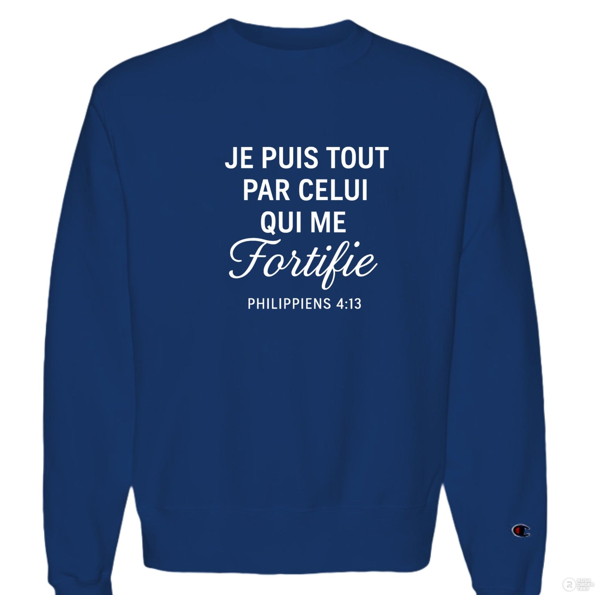 Je Puis Tout Men's French Christian Pullover Sweatshirt - ClaimedbyGodDesigns