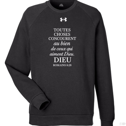 Toutes Choses Concourent Men's French Christian Pullover Sweatshirt - ClaimedbyGodDesigns