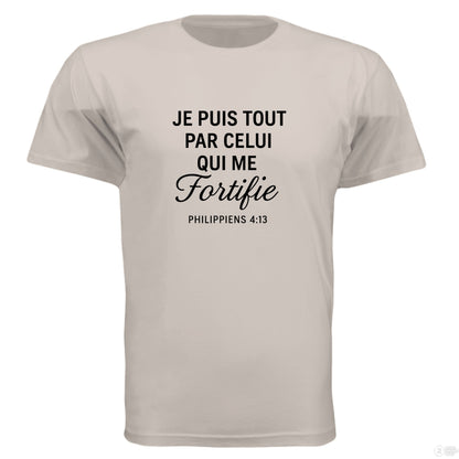 Je Puis Tout Men's French Christian T-shirt - ClaimedbyGodDesigns