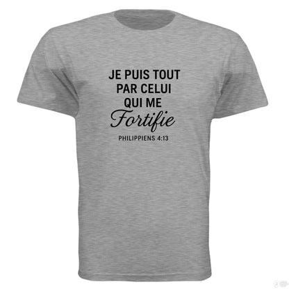 Je Puis Tout Men's French Christian T-shirt - ClaimedbyGodDesigns