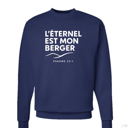 Psaume 23 Il Est Mon Berger Men's French Christian Pullover Sweatshirt - ClaimedbyGodDesigns