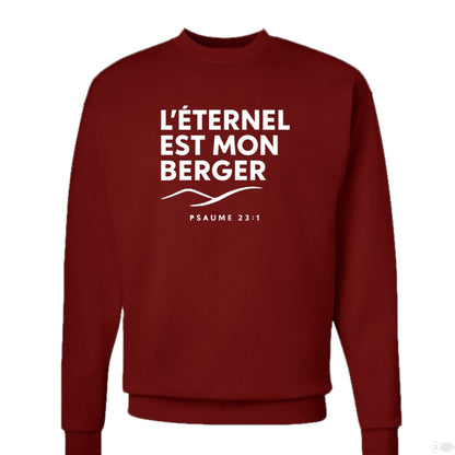 Psaume 23 Il Est Mon Berger Men's French Christian Pullover Sweatshirt - ClaimedbyGodDesigns