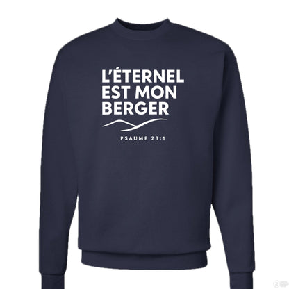 Psaume 23 Il Est Mon Berger Men's French Christian Pullover Sweatshirt - ClaimedbyGodDesigns