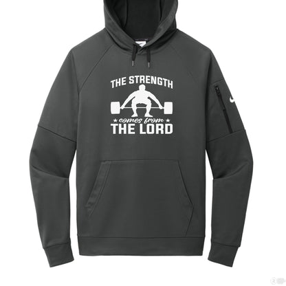 The Strength Comes From Him Men's Christian Gym Pullover Hooded Sweatshirt - ClaimedbyGodDesigns