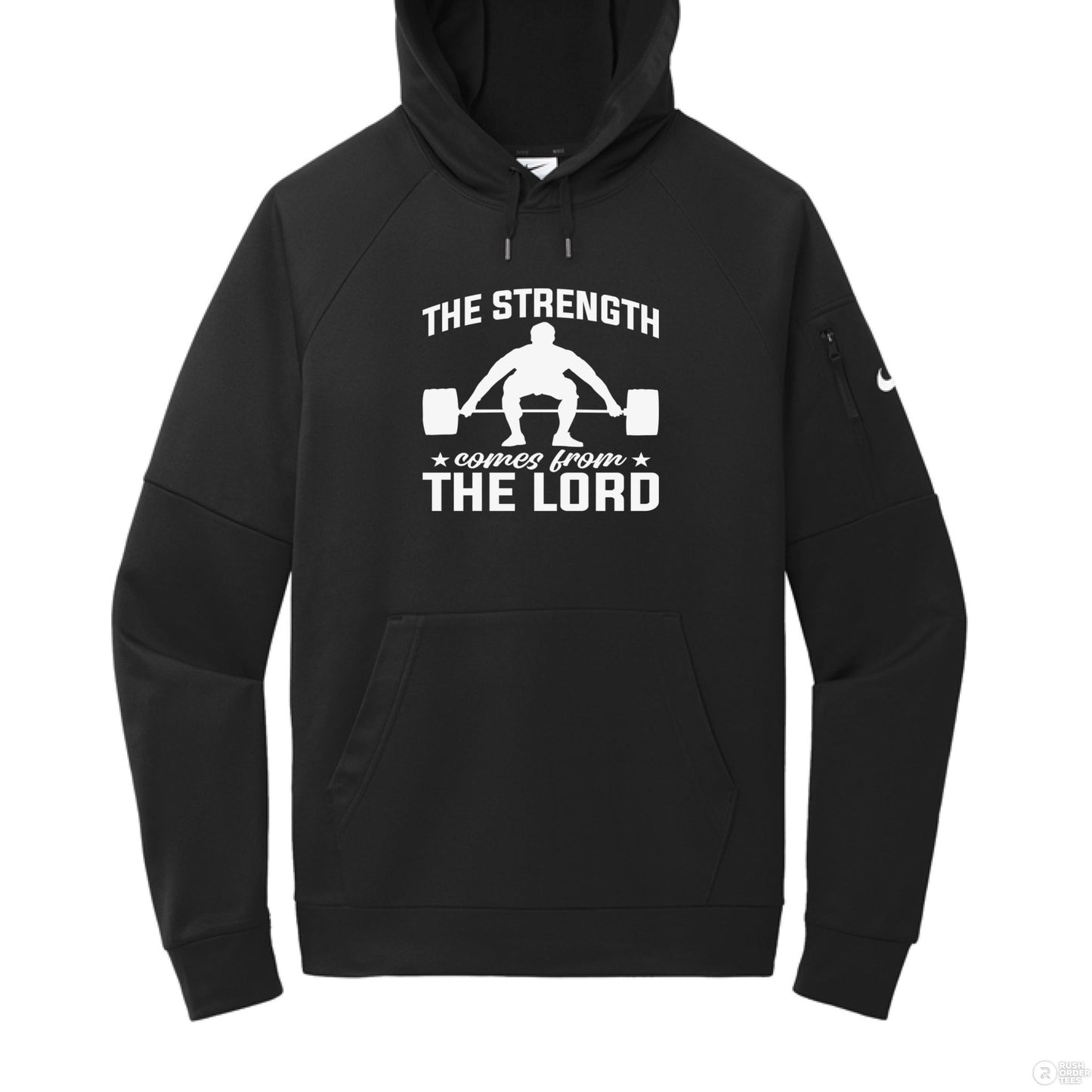 The Strength Comes From Him Men's Christian Gym Pullover Hooded Sweatshirt - ClaimedbyGodDesigns