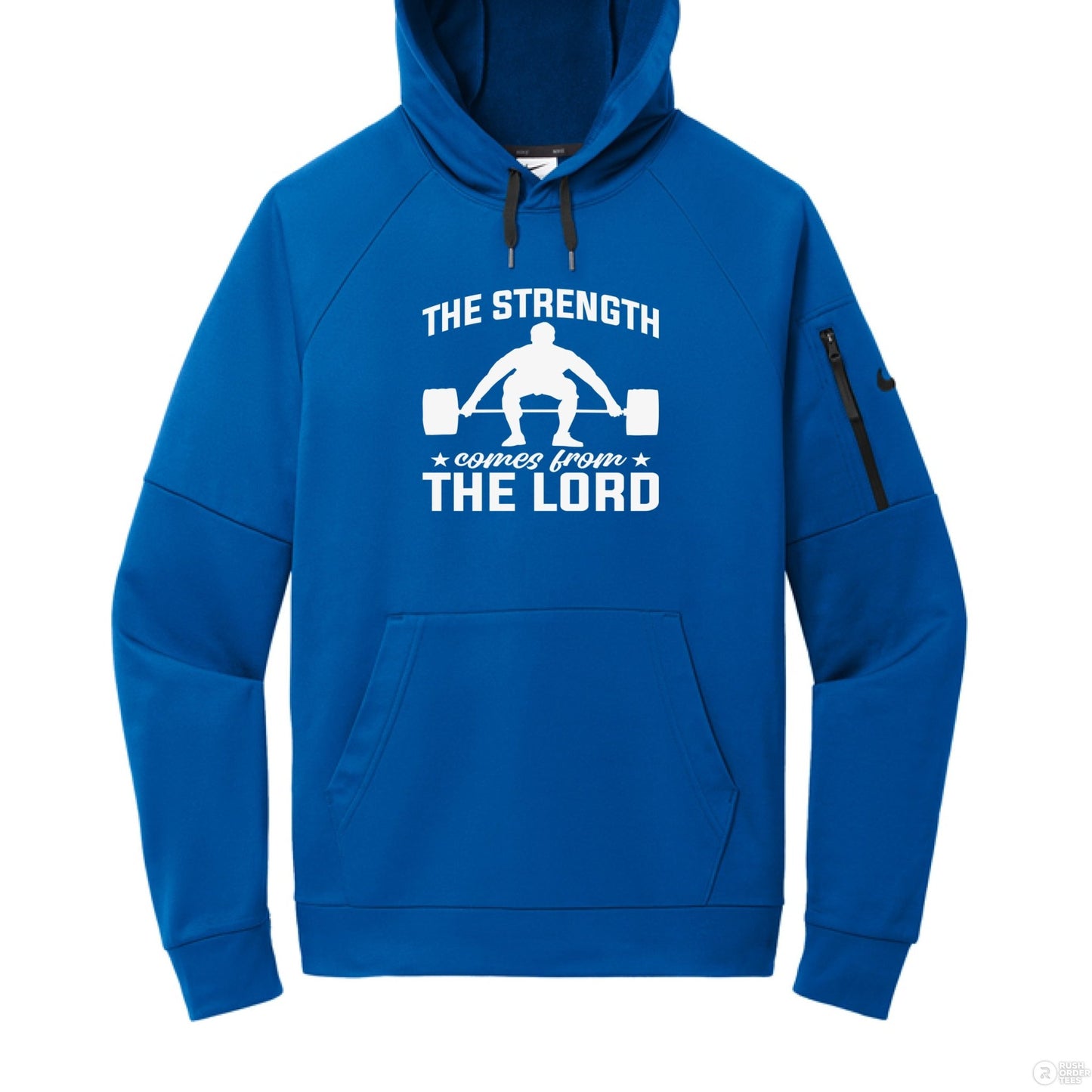 The Strength Comes From Him Men's Christian Gym Pullover Hooded Sweatshirt - ClaimedbyGodDesigns