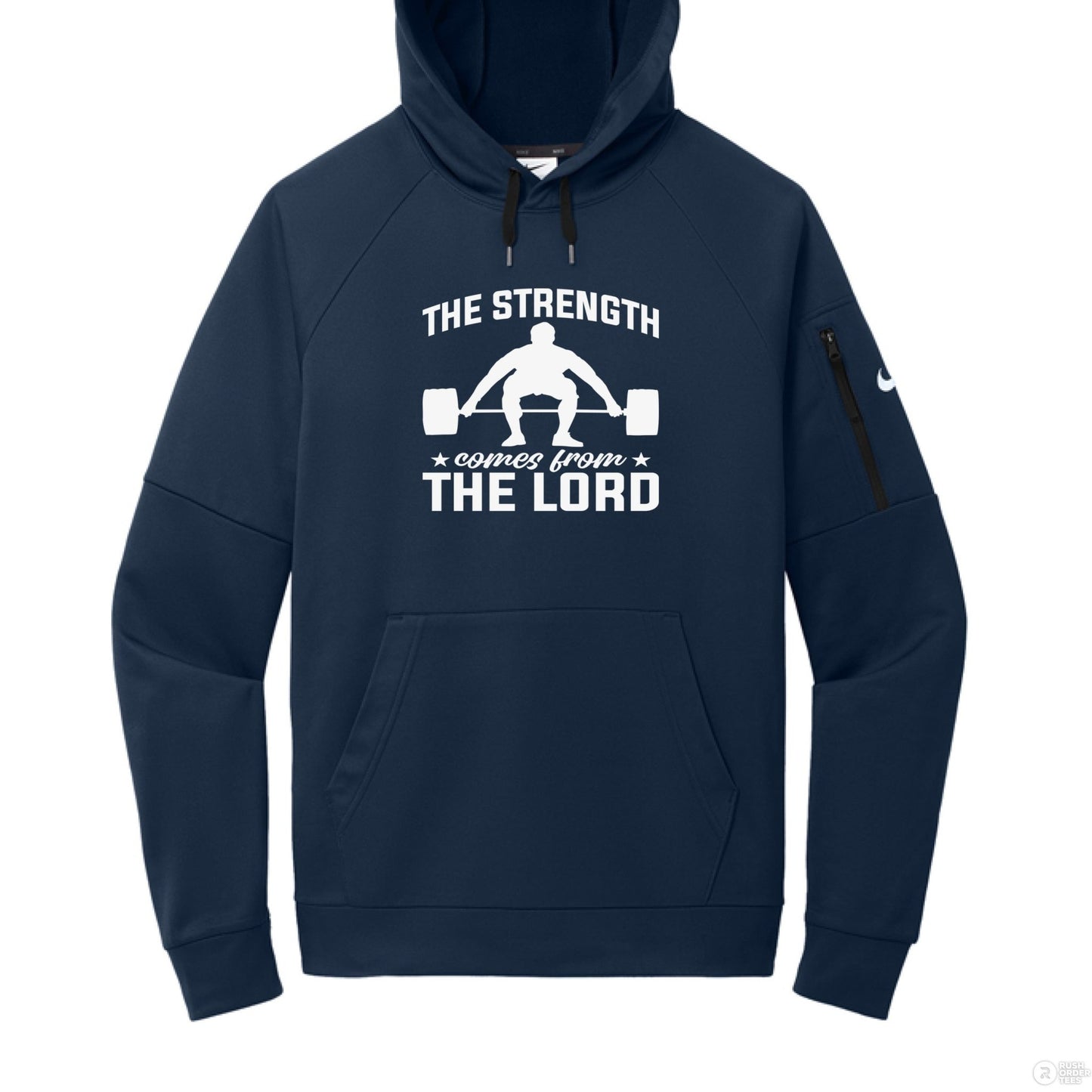 The Strength Comes From Him Men's Christian Gym Pullover Hooded Sweatshirt - ClaimedbyGodDesigns