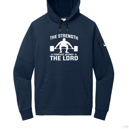 The Strength Comes From Him Men's Christian Gym Pullover Hooded Sweatshirt - ClaimedbyGodDesigns