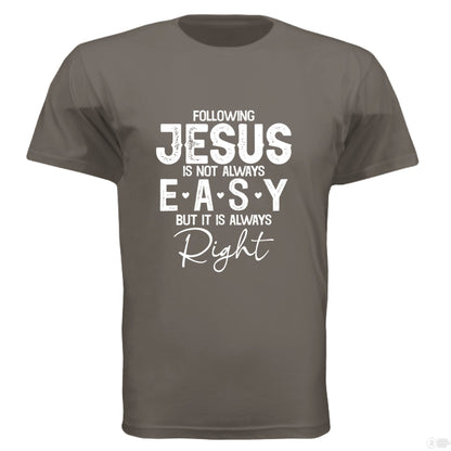 Following Him Men's Christian T-shirt - ClaimedbyGodDesigns