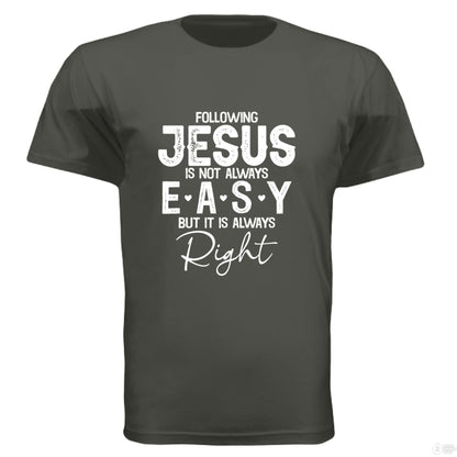 Following Him Men's Christian T-shirt - ClaimedbyGodDesigns