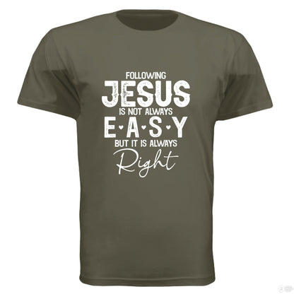Following Him Men's Christian T-shirt - ClaimedbyGodDesigns