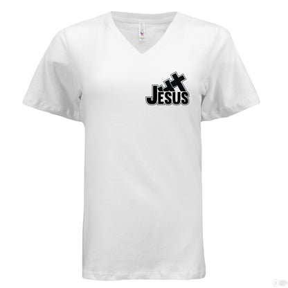 I Love You To the Cross And Back Women's Christian V - Neck T-shirt - ClaimedbyGodDesigns