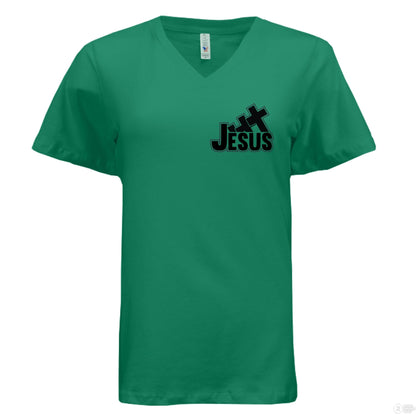 I Love You To the Cross And Back Women's Christian V - Neck T-shirt - ClaimedbyGodDesigns