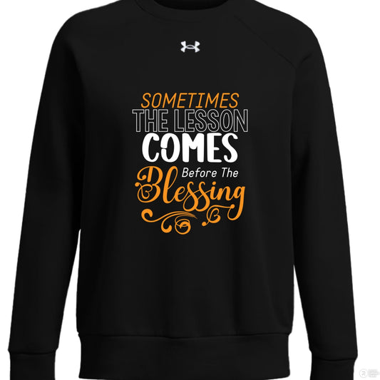 The Lesson Before The Blessing Women's Christian Pullover Fleece Sweatshirt - ClaimedbyGodDesigns