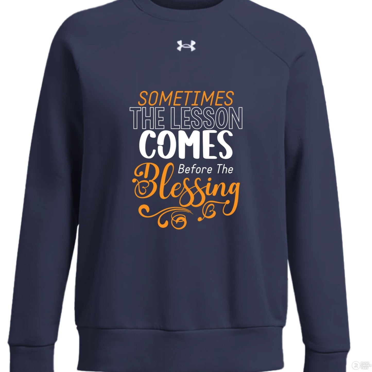 The Lesson Before The Blessing Women's Christian Pullover Fleece Sweatshirt - ClaimedbyGodDesigns